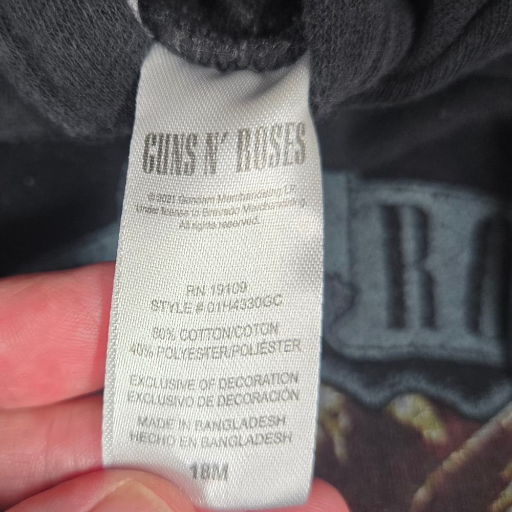 Guns N Roses Toddler Hoodie 18M Sweet Child O'‎ Mine Black Band Licensed - Picture 3 of 9